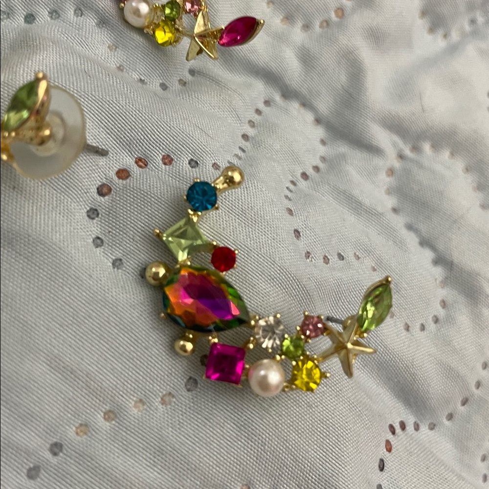 Source Unknown Multicolor Gemstone Earrings - image 2